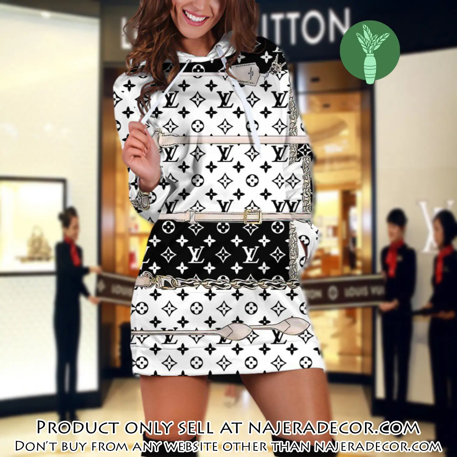 Lv premium luxury brand hoodie dress for women hdl1025 njr3627975